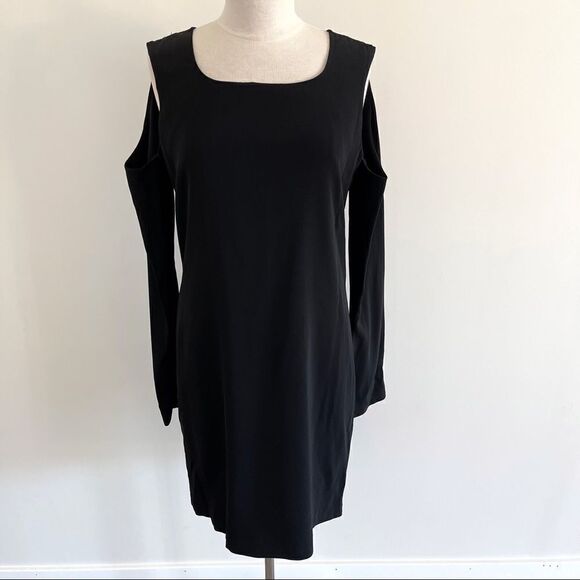 Helmut Lang Black Cold Shoulder Dress Cut Out 10 - Picture 1 of 9
